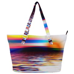 Lake Sea Water Wave Sunset Full Print Shoulder Bag by HermanTelo