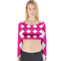 Backgrounds Pink Long Sleeve Crop Top by HermanTelo