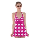 Backgrounds Pink Halter Dress Swimsuit  View1