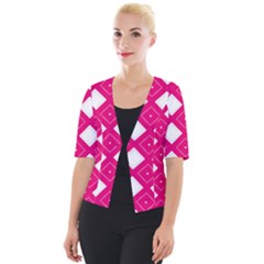 Backgrounds Pink Cropped Button Cardigan by HermanTelo