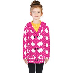 Backgrounds Pink Kids  Double Breasted Button Coat