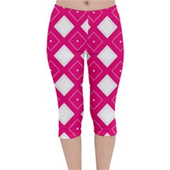 Backgrounds Pink Velvet Capri Leggings 