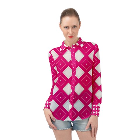 Backgrounds Pink Long Sleeve Chiffon Shirt by HermanTelo