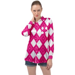 Backgrounds Pink Long Sleeve Satin Shirt