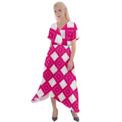 Backgrounds Pink Cross Front Sharkbite Hem Maxi Dress