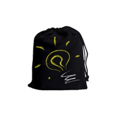 Bulb Light Idea Electricity Drawstring Pouch (medium) by HermanTelo