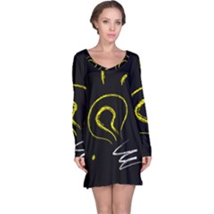 Bulb Light Idea Electricity Long Sleeve Nightdress by HermanTelo