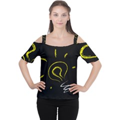 Bulb Light Idea Electricity Cutout Shoulder Tee