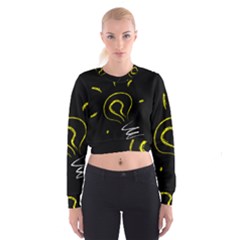 Bulb Light Idea Electricity Cropped Sweatshirt