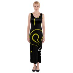 Bulb Light Idea Electricity Fitted Maxi Dress