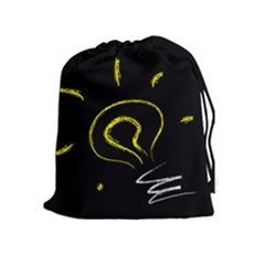 Bulb Light Idea Electricity Drawstring Pouch (xl) by HermanTelo