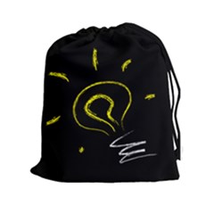 Bulb Light Idea Electricity Drawstring Pouch (xxl) by HermanTelo