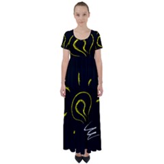 Bulb Light Idea Electricity High Waist Short Sleeve Maxi Dress