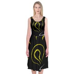 Bulb Light Idea Electricity Midi Sleeveless Dress by HermanTelo