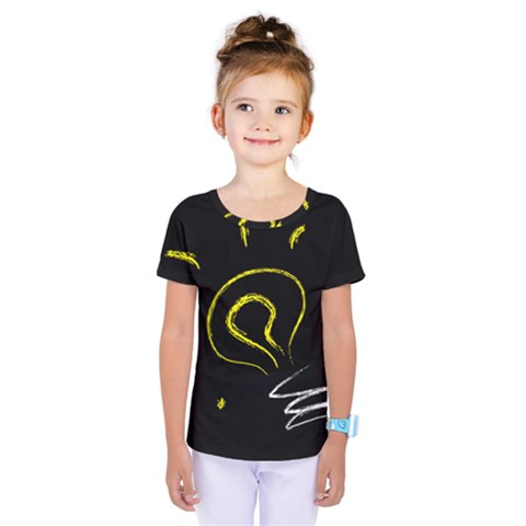 Bulb Light Idea Electricity Kids  One Piece Tee by HermanTelo