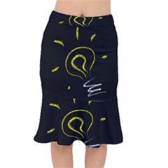 Bulb Light Idea Electricity Short Mermaid Skirt