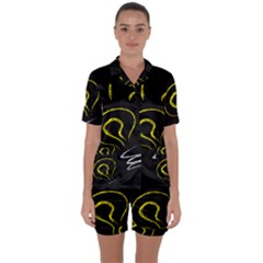 Bulb Light Idea Electricity Satin Short Sleeve Pyjamas Set