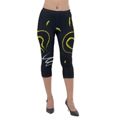 Bulb Light Idea Electricity Lightweight Velour Capri Leggings  by HermanTelo