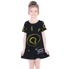 Bulb Light Idea Electricity Kids  Simple Cotton Dress by HermanTelo