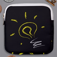 Bulb Light Idea Electricity Mini Square Pouch by HermanTelo