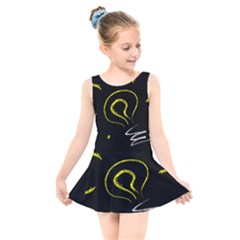 Bulb Light Idea Electricity Kids  Skater Dress Swimsuit by HermanTelo