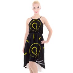 Bulb Light Idea Electricity High-low Halter Chiffon Dress  by HermanTelo