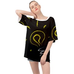 Bulb Light Idea Electricity Oversized Chiffon Top by HermanTelo