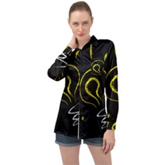 Bulb Light Idea Electricity Long Sleeve Satin Shirt