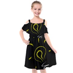 Bulb Light Idea Electricity Kids  Cut Out Shoulders Chiffon Dress by HermanTelo