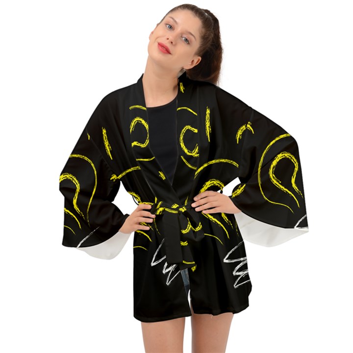 Bulb Light Idea Electricity Long Sleeve Kimono