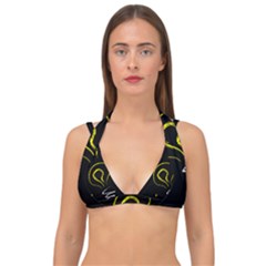 Bulb Light Idea Electricity Double Strap Halter Bikini Top