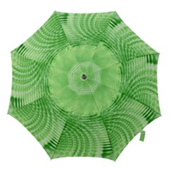 Wave Concentric Circle Green Hook Handle Umbrellas (large)