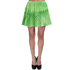 Wave Concentric Circle Green Skater Skirt by HermanTelo