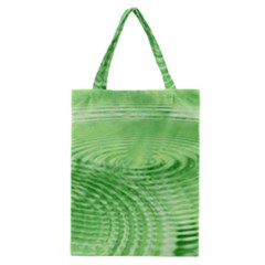 Wave Concentric Circle Green Classic Tote Bag by HermanTelo