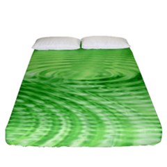 Wave Concentric Circle Green Fitted Sheet (king Size)