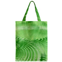 Wave Concentric Circle Green Zipper Classic Tote Bag by HermanTelo