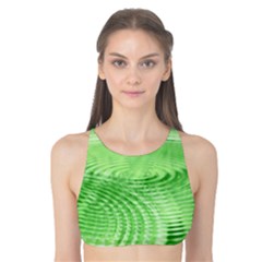 Wave Concentric Circle Green Tank Bikini Top