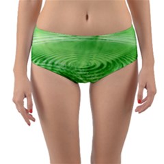 Wave Concentric Circle Green Reversible Mid-waist Bikini Bottoms