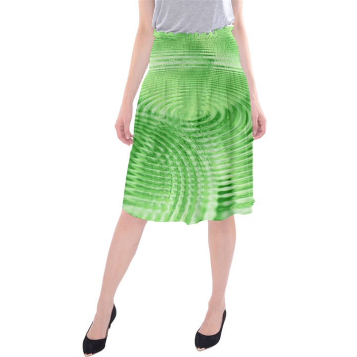 Wave Concentric Circle Green Midi Beach Skirt