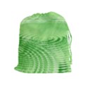 Wave Concentric Circle Green Drawstring Pouch (XL) View1