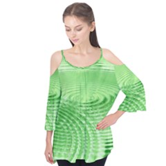 Wave Concentric Circle Green Flutter Tees