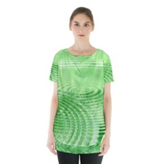 Wave Concentric Circle Green Skirt Hem Sports Top