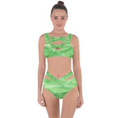 Wave Concentric Circle Green Bandaged Up Bikini Set  by HermanTelo