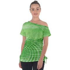 Wave Concentric Circle Green Tie-up Tee