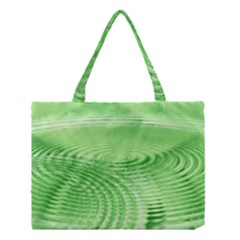 Wave Concentric Circle Green Medium Tote Bag by HermanTelo