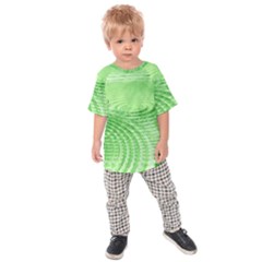 Wave Concentric Circle Green Kids  Raglan Tee