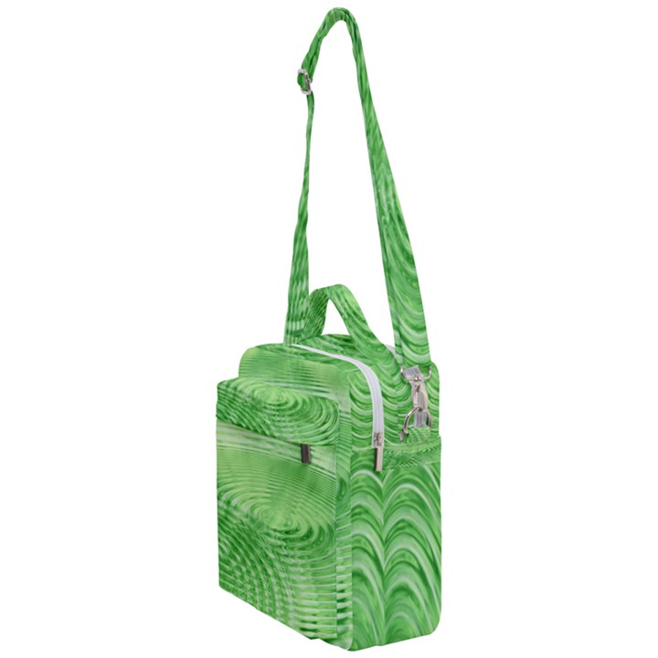 Wave Concentric Circle Green Crossbody Day Bag