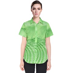 Wave Concentric Circle Green Women s Short Sleeve Shirt