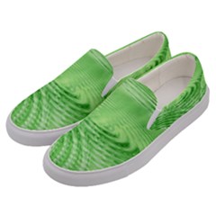 Wave Concentric Circle Green Men s Canvas Slip Ons