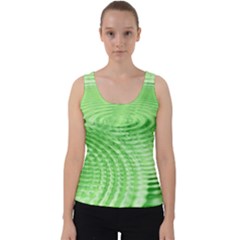 Wave Concentric Circle Green Velvet Tank Top